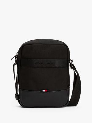 black metal logo travel crossbody reporter bag for men tommy hilfiger