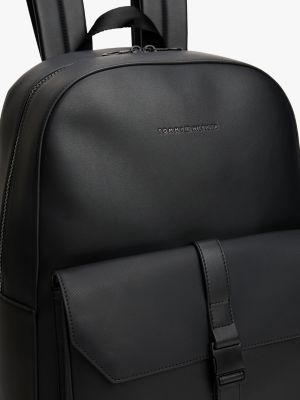 black metal logo dome backpack for men tommy hilfiger