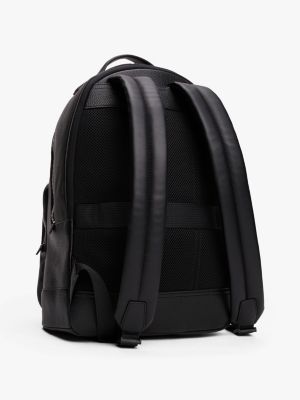 black metal logo pebble grain backpack for men tommy hilfiger