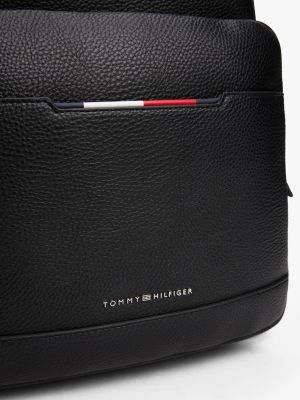 black metal logo pebble grain backpack for men tommy hilfiger