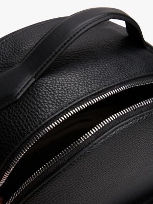 black metal logo pebble grain backpack for men tommy hilfiger