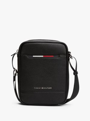 black metal logo crossbody reporter bag for men tommy hilfiger