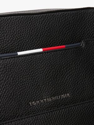 black metal logo crossbody reporter bag for men tommy hilfiger