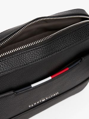 black metal logo crossbody reporter bag for men tommy hilfiger