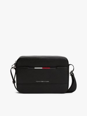 black metal logo crossbody reporter bag for men tommy hilfiger