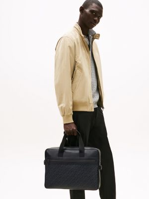 schwarz th monogram laptop-tasche für herren - tommy hilfiger
