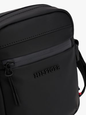 schwarz crossbody-reporterbag mit strukturiertem logo für herren - tommy hilfiger
