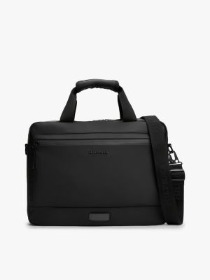 borsa per laptop con logo in rilievo black da uomini tommy hilfiger