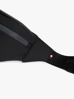 schwarz gürteltasche mit strukturiertem logo für herren - tommy hilfiger