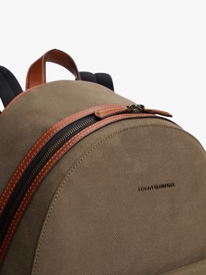 zaino casual con logo in metallo blu da uomini tommy hilfiger