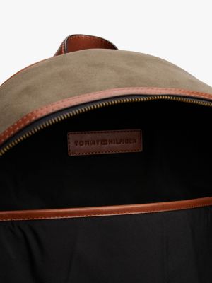 zaino casual con logo in metallo blu da uomini tommy hilfiger