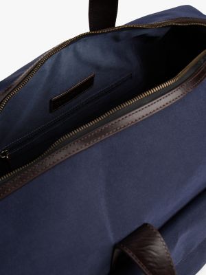 borsone casual con logo in metallo blu da uomini tommy hilfiger