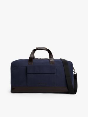 borsone casual con logo in metallo blue da uomini tommy hilfiger