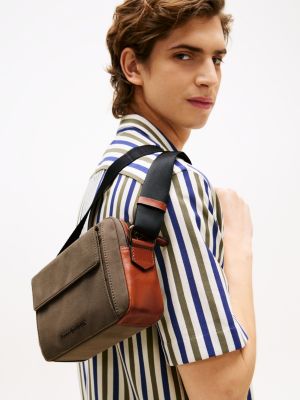 blau casual crossbody-tasche mit metall-logo für herren - tommy hilfiger