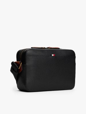 black casual leather crossbody bag for men tommy hilfiger