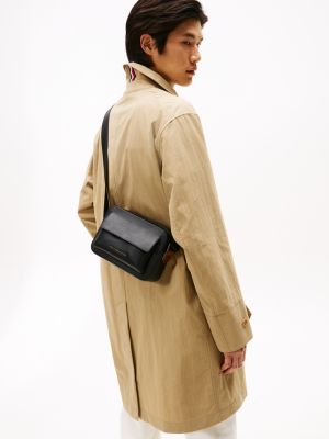 black casual leather crossbody bag for men tommy hilfiger