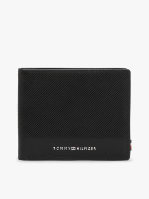 black logo leather bifold wallet for men tommy hilfiger