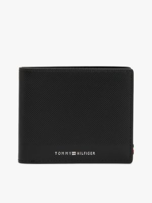 black logo leather bifold wallet for men tommy hilfiger