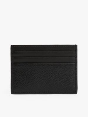 schwarz kreditkartenetui aus leder für herren - tommy hilfiger