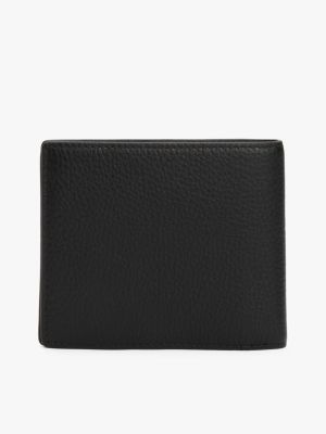schwarz bifold-brieftasche aus leder mit logo für herren - tommy hilfiger