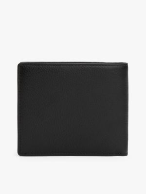 schwarz bifold-brieftasche aus leder mit logo für herren - tommy hilfiger
