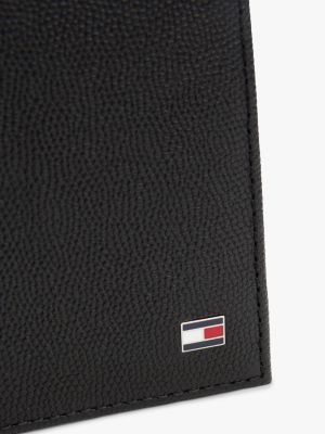 black enamel flag leather bifold wallet for men tommy hilfiger