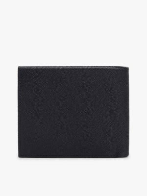 black enamel flag leather bifold wallet for men tommy hilfiger