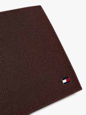 black enamel flag leather bifold wallet for men tommy hilfiger