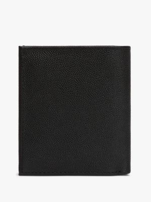black enamel flag leather trifold wallet for men tommy hilfiger