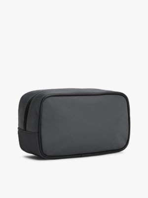 grey metal logo washbag for men tommy hilfiger