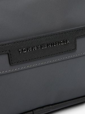 grey metal logo washbag for men tommy hilfiger
