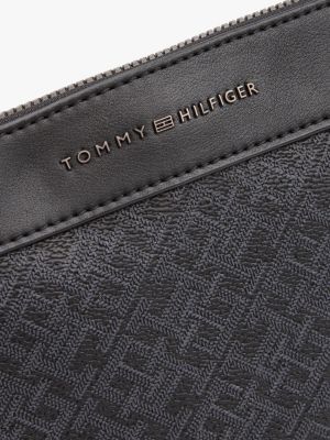black th monogram pouch for men tommy hilfiger