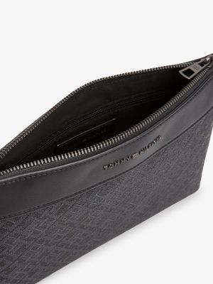 black th monogram pouch for men tommy hilfiger