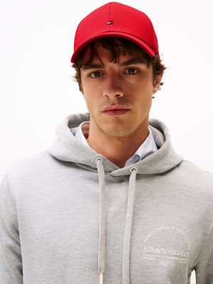 red hilfiger flag embroidery baseball cap for men tommy hilfiger