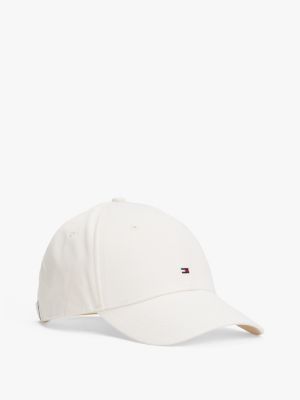 white hilfiger flag baseball-cap mit stickerei für herren - tommy hilfiger