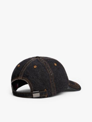 cappello da baseball heritage in denim grigio da uomini tommy jeans