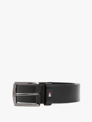 black enamel flag square buckle leather belt for men tommy hilfiger