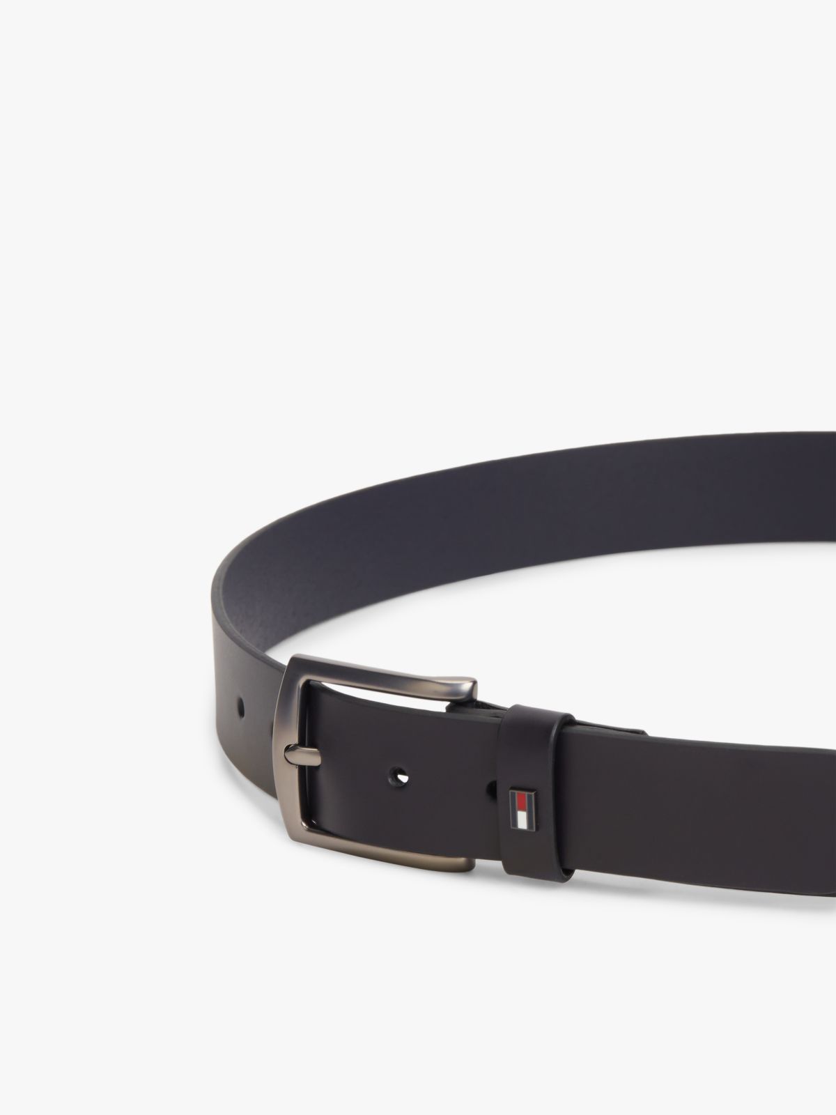 Denton Enamel Flag Leather Belt — Blue
