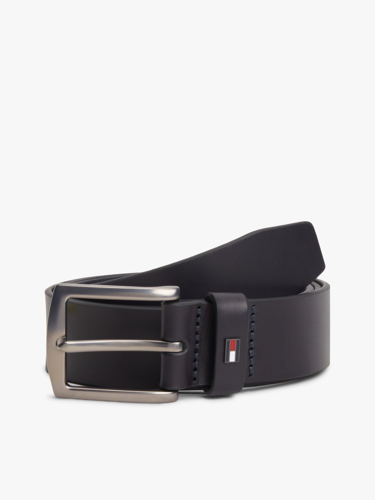 Denton Enamel Flag Leather Belt — Blue