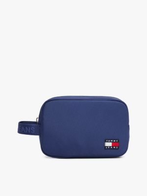 blue essential washbag for men tommy jeans