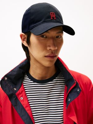 blue contrast th monogram baseball cap for men tommy hilfiger