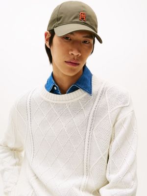 khaki contrast th monogram baseball cap for men tommy hilfiger