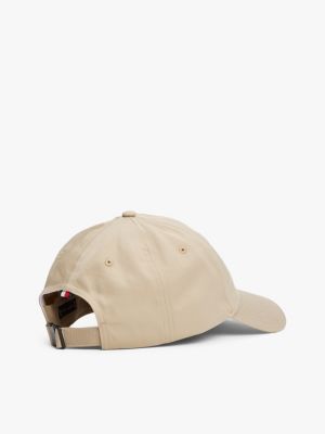 beige contrast th monogram baseball cap for men tommy hilfiger