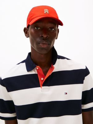 orange contrast th monogram baseball cap for men tommy hilfiger