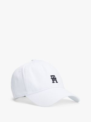 white contrast th monogram baseball cap for men tommy hilfiger