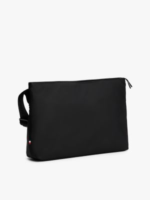 schwarz messenger-bag mit gurtband-schulterriemen für herren - tommy hilfiger