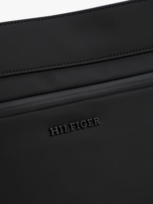 schwarz messenger-bag mit gurtband-schulterriemen für herren - tommy hilfiger