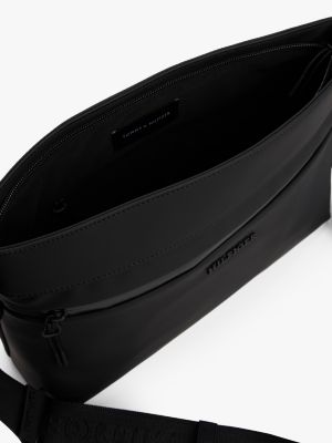 schwarz messenger-bag mit gurtband-schulterriemen für herren - tommy hilfiger