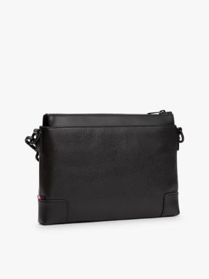 black th business leather crossbody bag for men tommy hilfiger