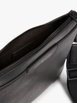 black th business leather crossbody bag for men tommy hilfiger
